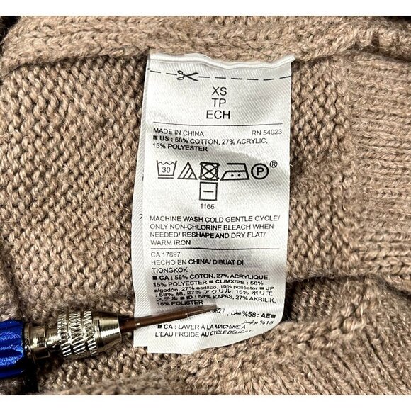 Old Navy Beige Tan Cowl neck Long Turtleneck Sweater Size XS - Picture 4 of 4